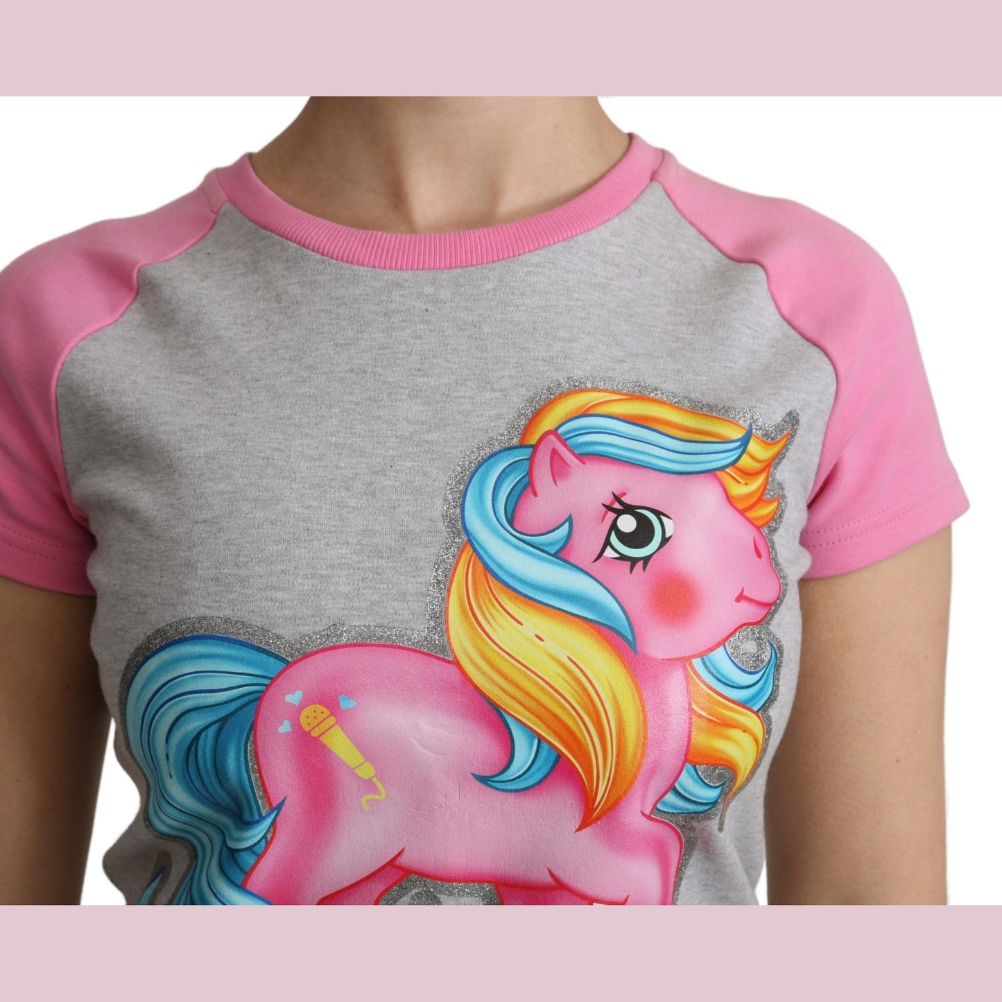 Moschino Gray and pink Cotton T-shirt My Little Pony Top