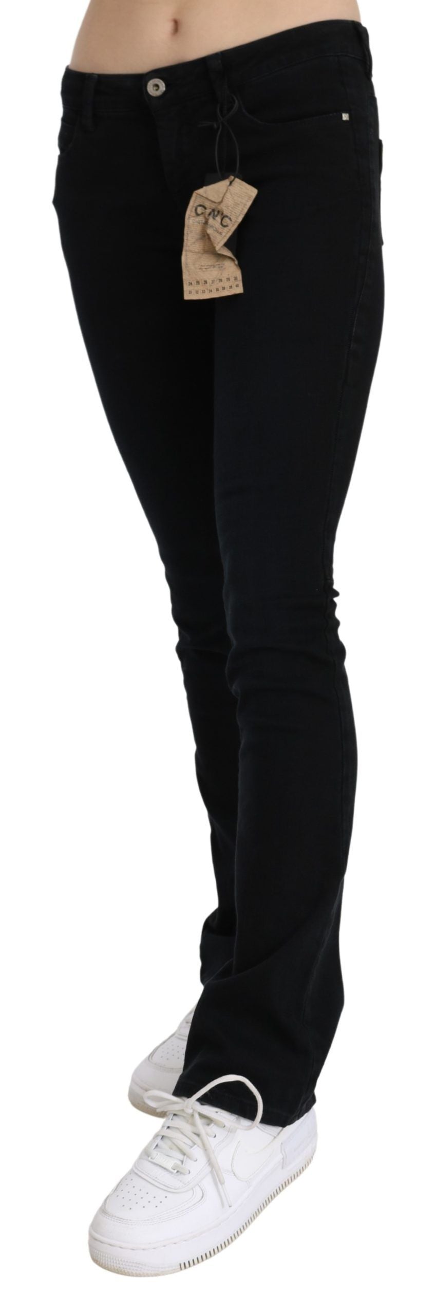 Costume National Black Low Waist Skinny Denim Cotton Jeans Costume National