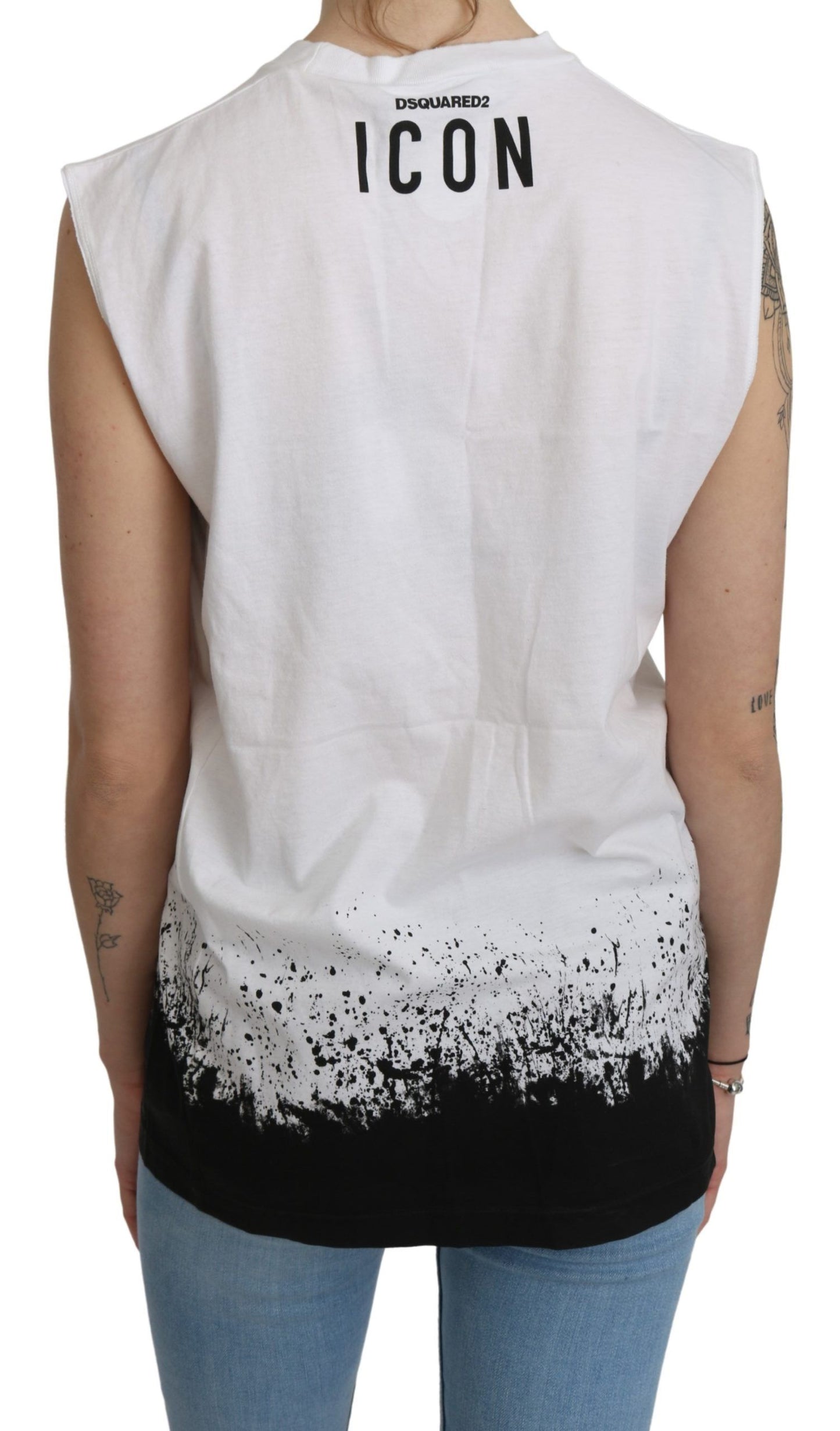 Dsquared² White Sleeveless T-shirt Tank Cotton Top Dsquared²