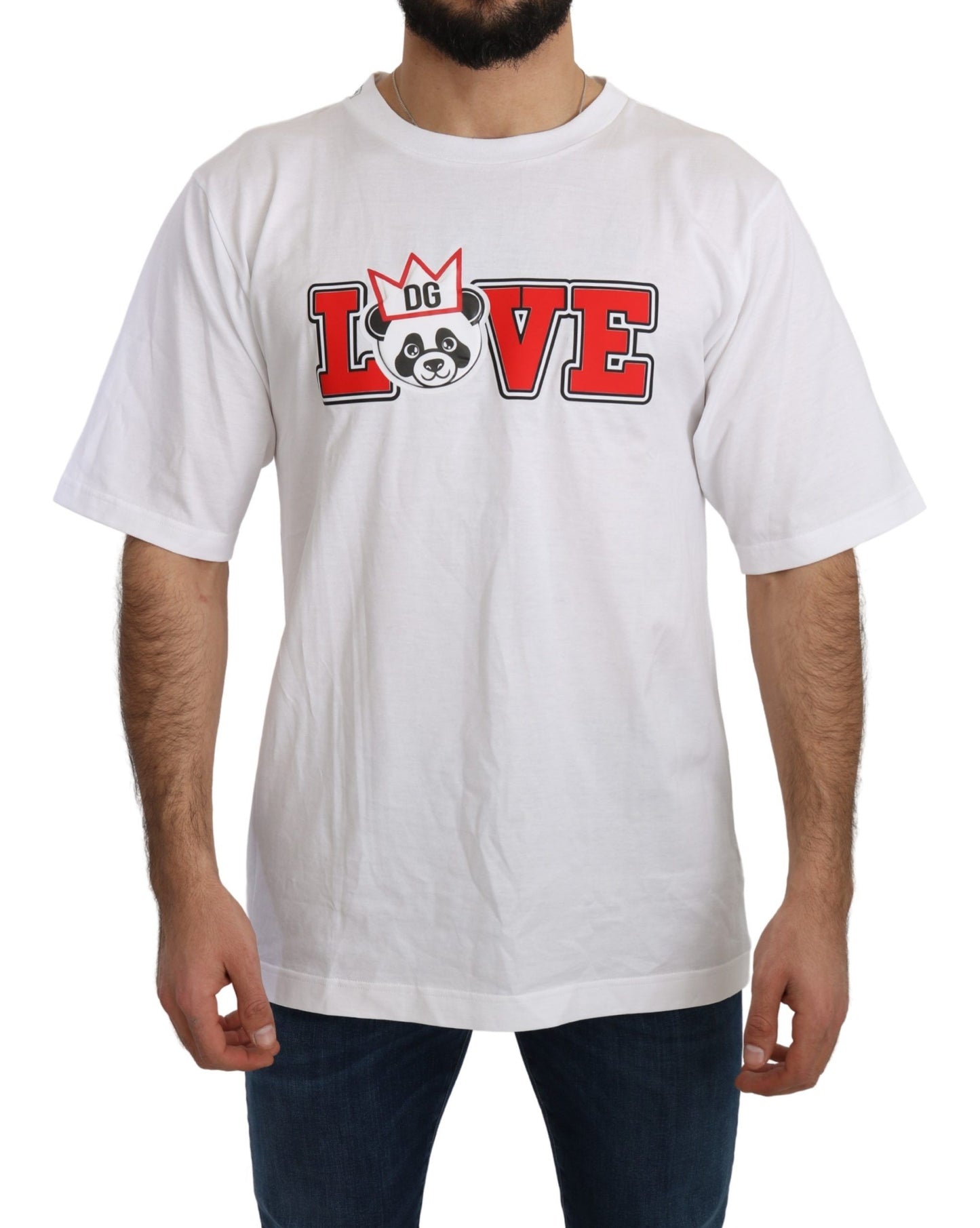 Dolce & Gabbana White Love Panda Print Top T-shirt Dolce & Gabbana