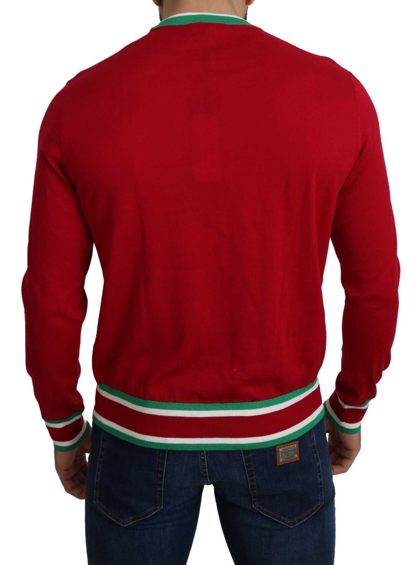 Dolce & Gabbana Red Wool Silk Pig of the Year Sweater Dolce & Gabbana