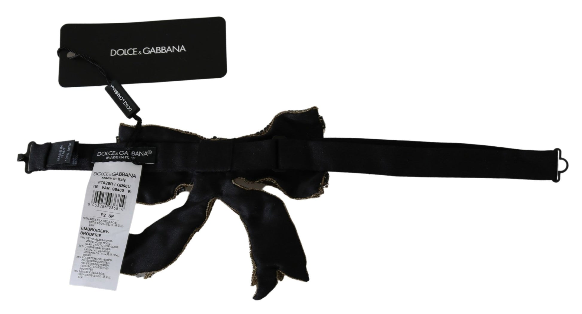 Dolce & Gabbana Gold Crystal Beaded Sequined 100% Silk Catwalk Necklace Dolce & Gabbana