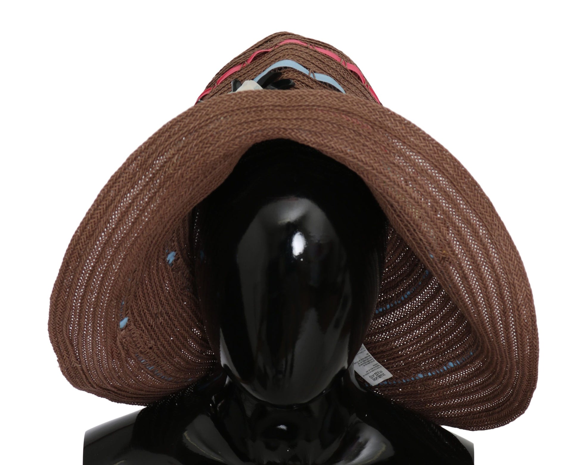 Dolce & Gabbana Brown Floral Wide Brim Straw Floppy Cap Hat Dolce & Gabbana