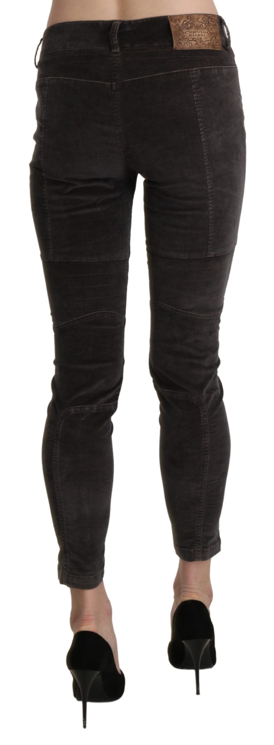 Ermanno Scervino Brown Velvet Capri Cropped Cotton Pants Ermanno Scervino
