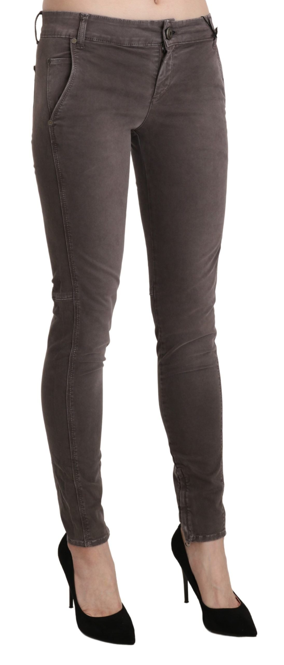 Ermanno Scervino Brown Low Waist Skinny Slim Trouser Cotton Jeans Ermanno Scervino