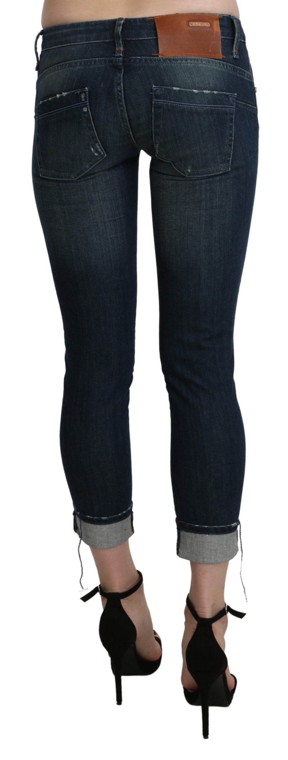 Acht Blue Washed Low Waist Skinny Cropped Denim pant Acht