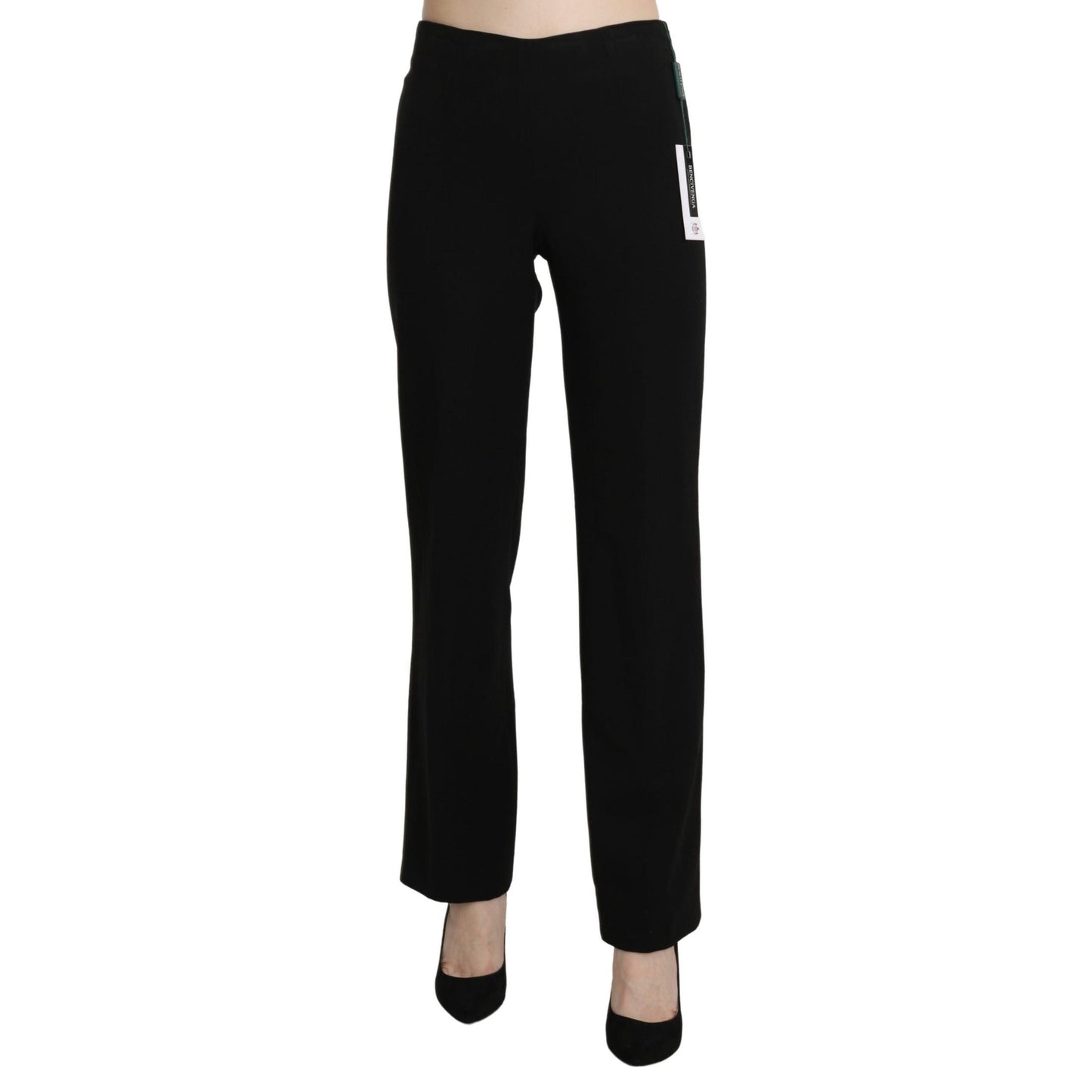BENCIVENGA Black High Waist Straight Formal Dress Trouser