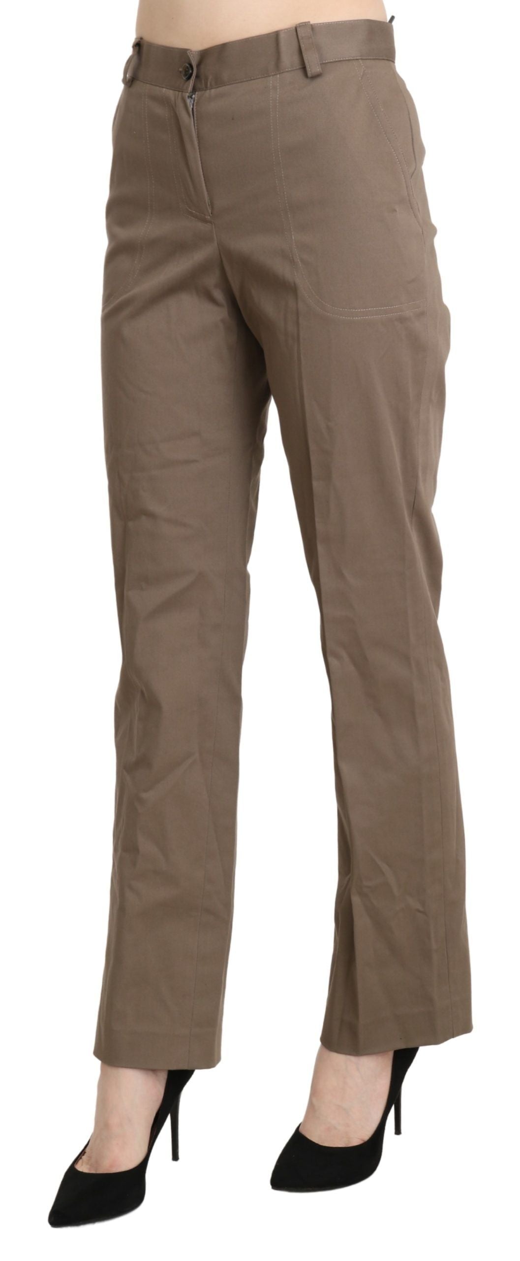 BENCIVENGA Brown High Waist Straight Dress Trouser Pants BENCIVENGA