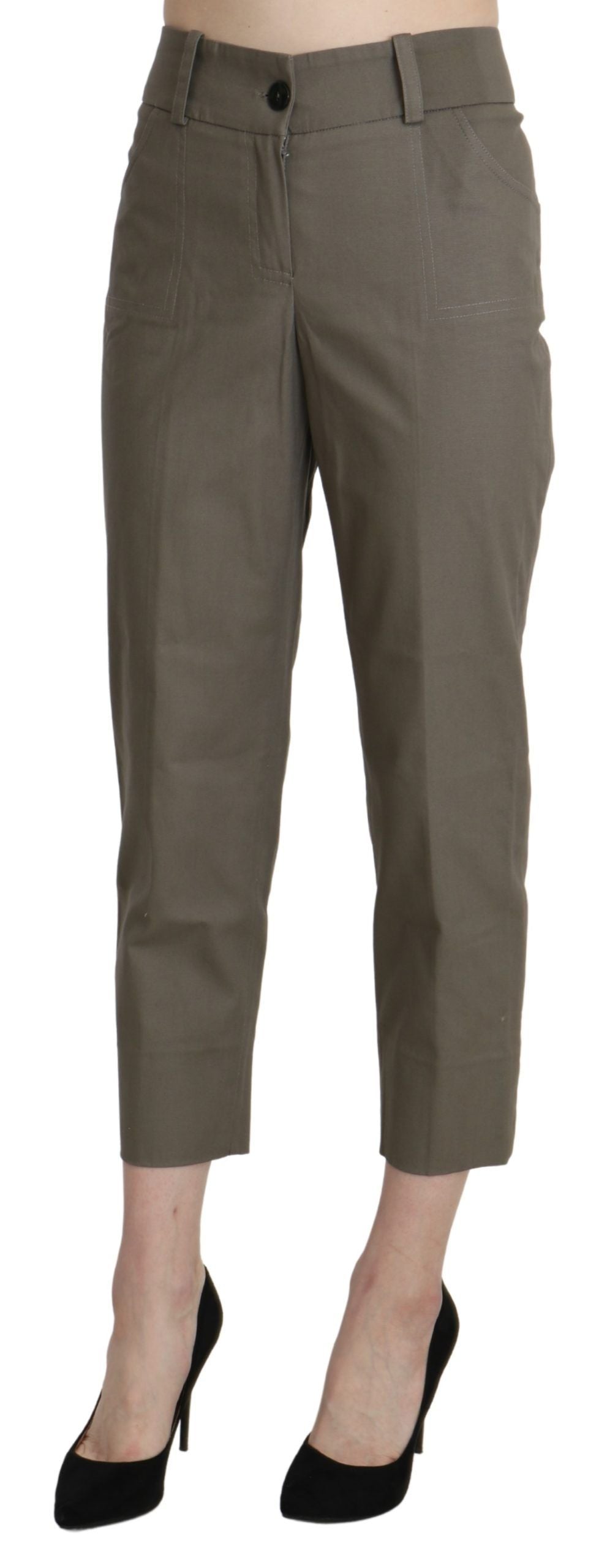 BENCIVENGA Gray High Waist Cropped Dress Trouser Pants BENCIVENGA