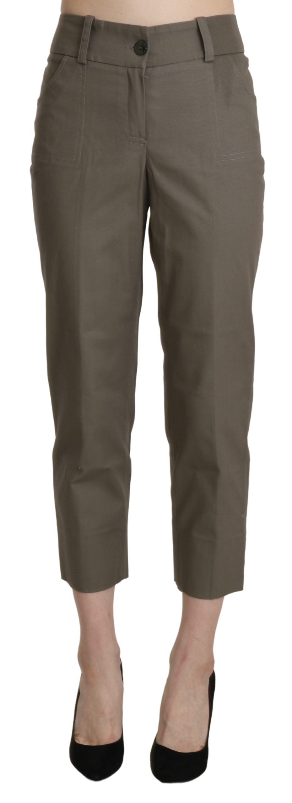 BENCIVENGA Gray High Waist Cropped Dress Trouser Pants BENCIVENGA