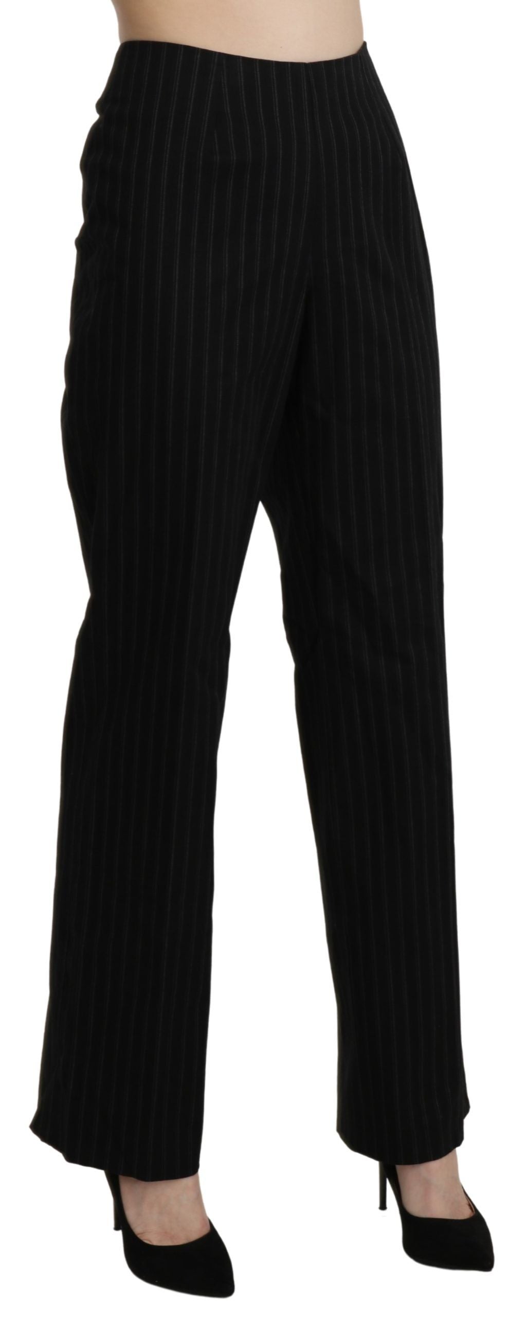 BENCIVENGA Black High Waist Straight Dress Trouser Pants BENCIVENGA