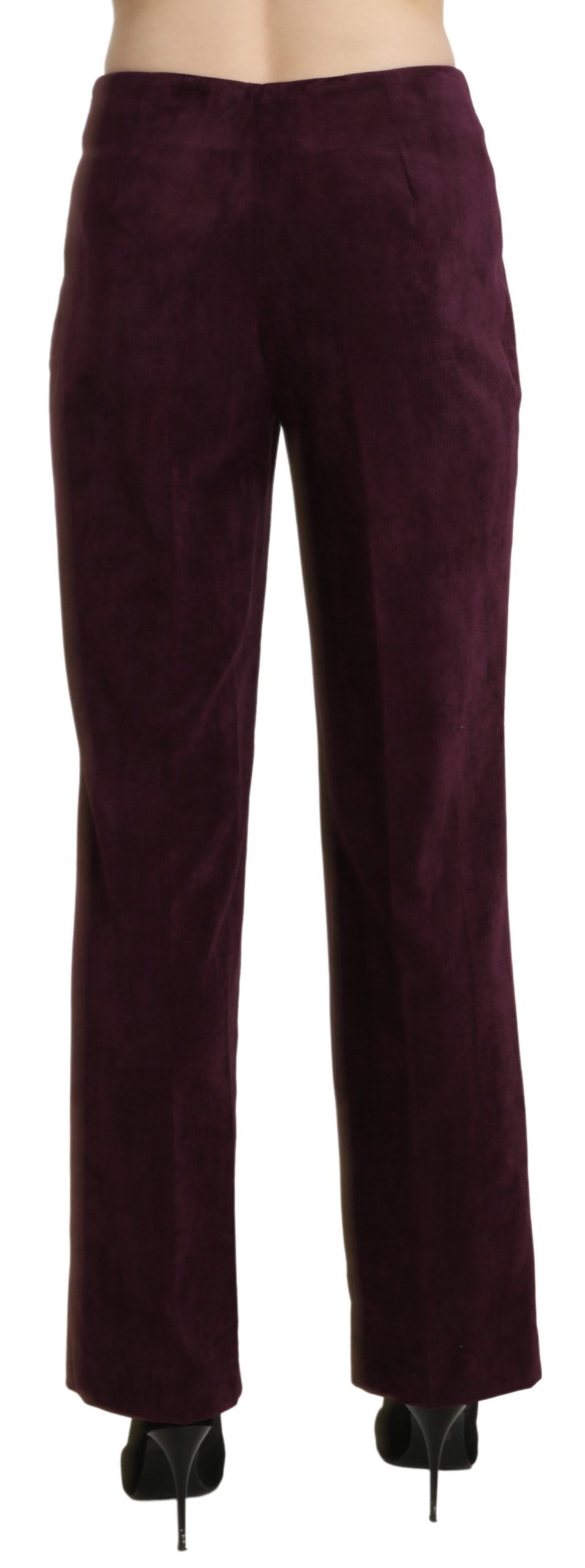 BENCIVENGA Purple Suede High Waist Straight Trouser Pants BENCIVENGA