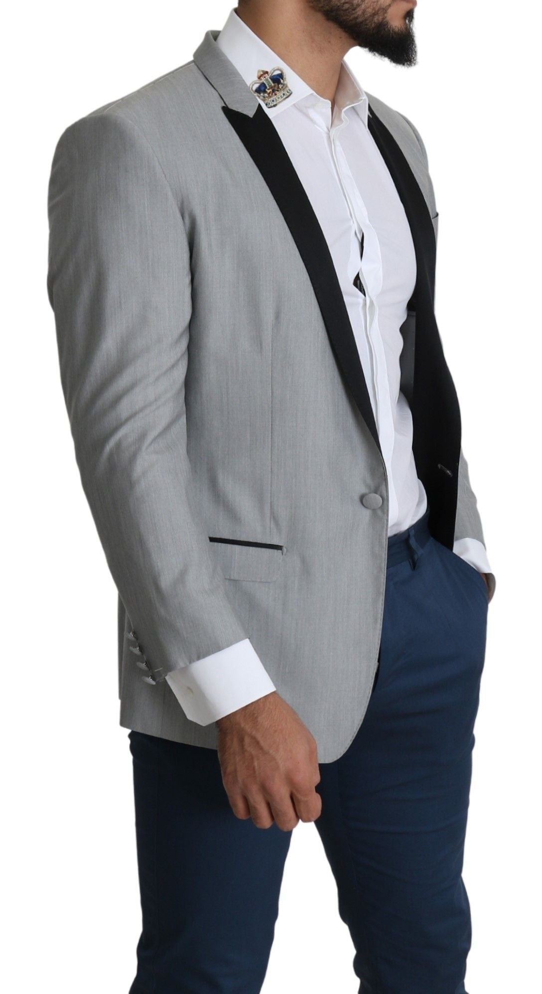 Dolce & Gabbana Light Gray Single Breasted SARTORIA Blazer Dolce & Gabbana