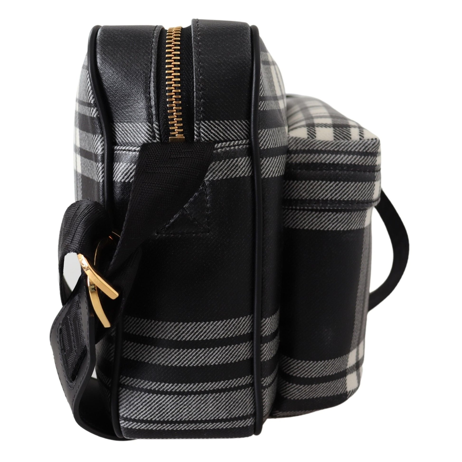 Versace Elegant Grey Leather Crossbody Bag Versace