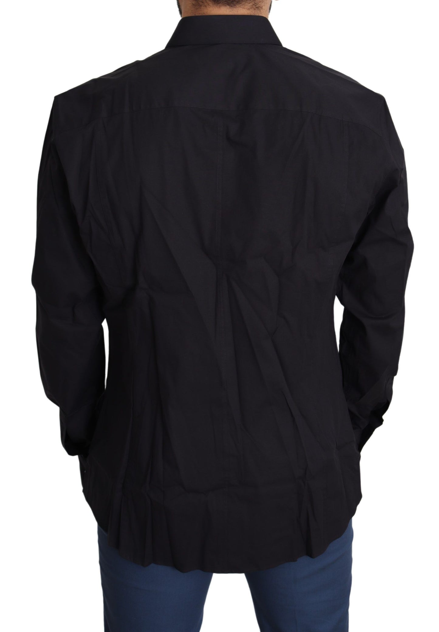 Dolce & Gabbana Black Cotton Stretch Dress SICILIA Shirt Dolce & Gabbana