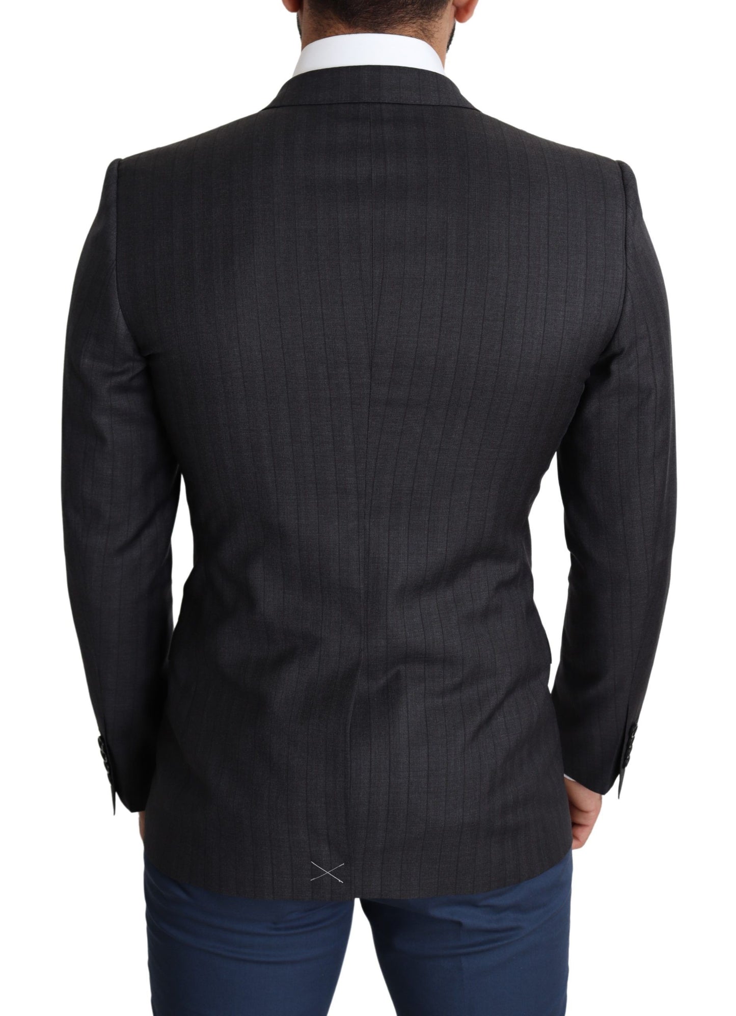 Dolce & Gabbana Black Wool Single Breasted Coat MARTINI Blazer Dolce & Gabbana