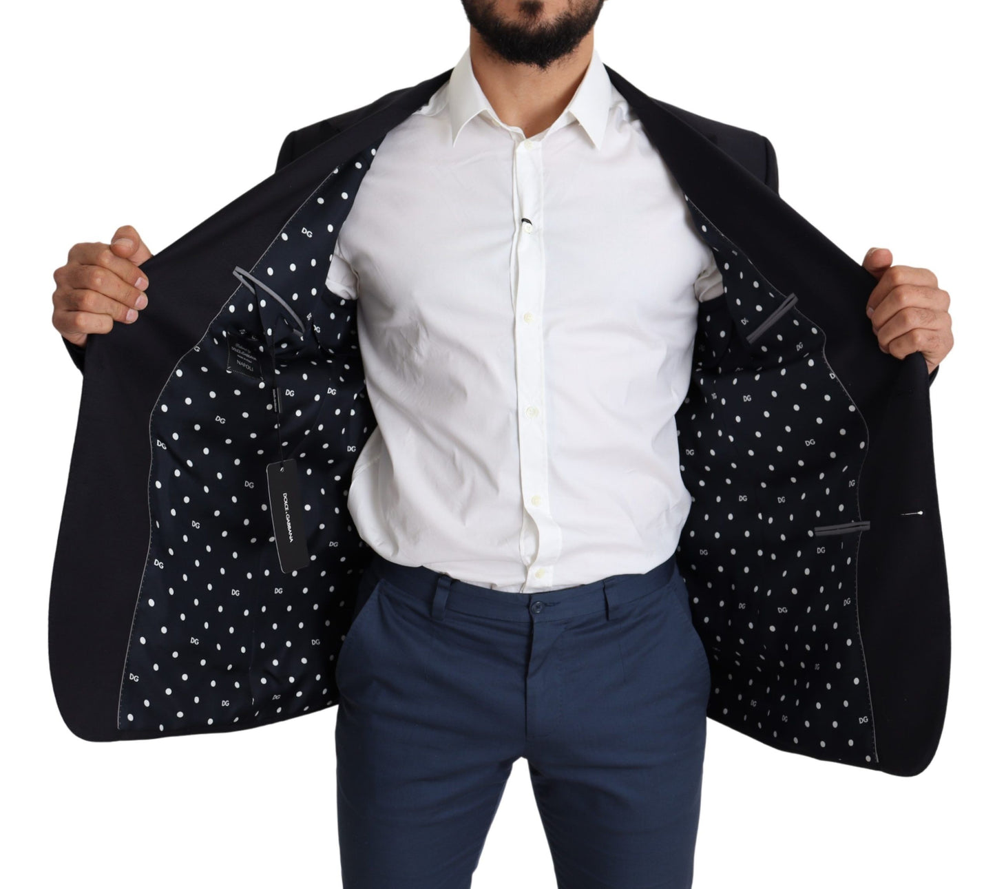 Dolce & Gabbana Black Wool Single Breasted NAPOLI Blazer Dolce & Gabbana