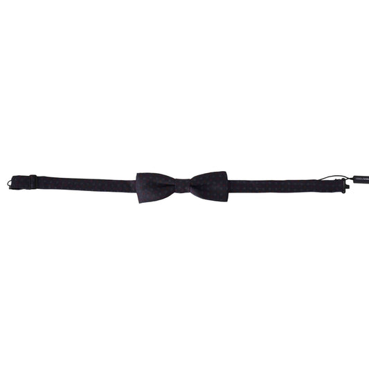 Dolce & Gabbana Gray Pattern Silk Adjustable Neck Papillon Bow Tie Dolce & Gabbana