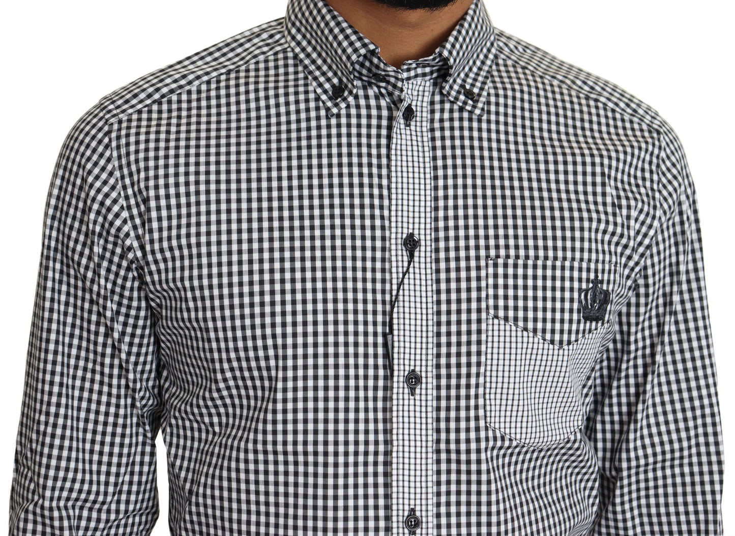 Dolce & Gabbana Black White Checkered Casual Shirt Dolce & Gabbana