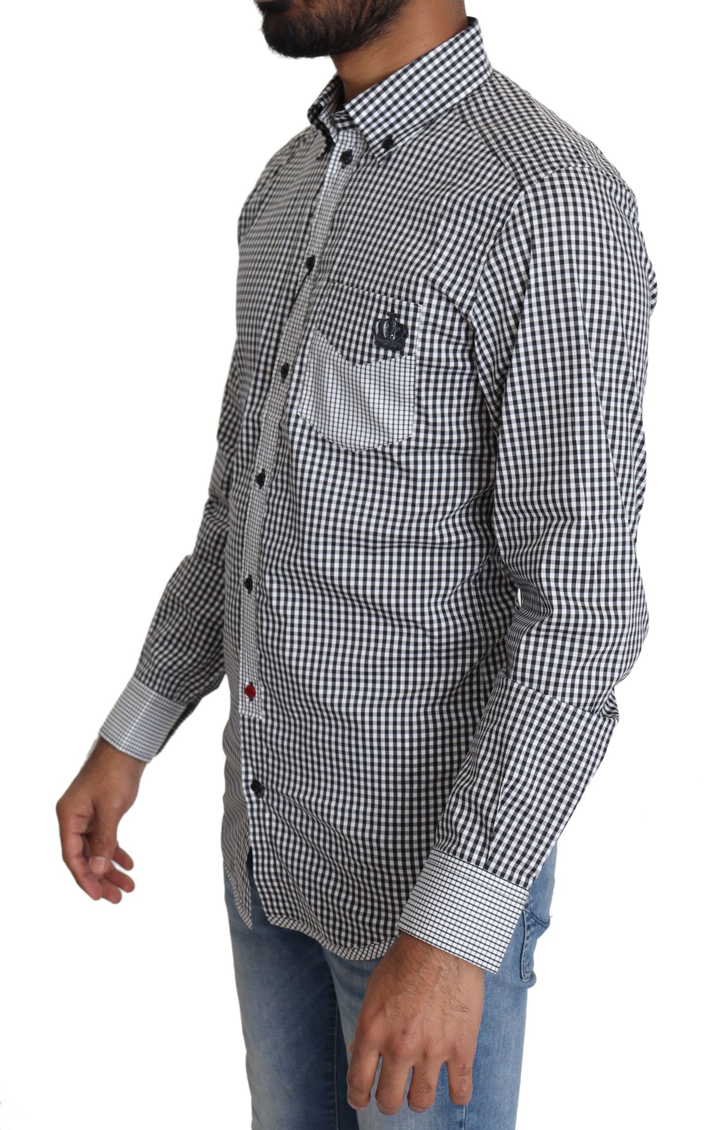 Dolce & Gabbana Black White Checkered Casual Shirt Dolce & Gabbana