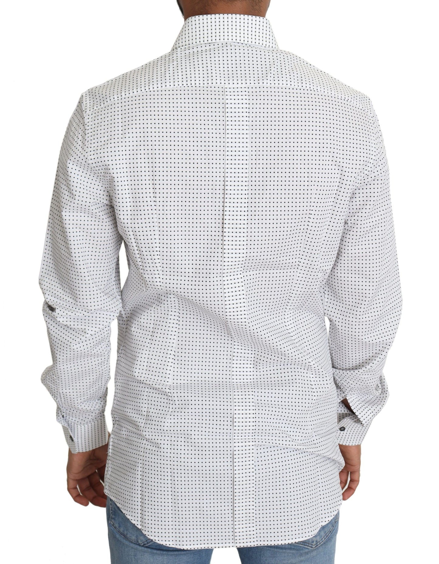 Dolce & Gabbana Black White Polka Dots Dress Shirt Dolce & Gabbana
