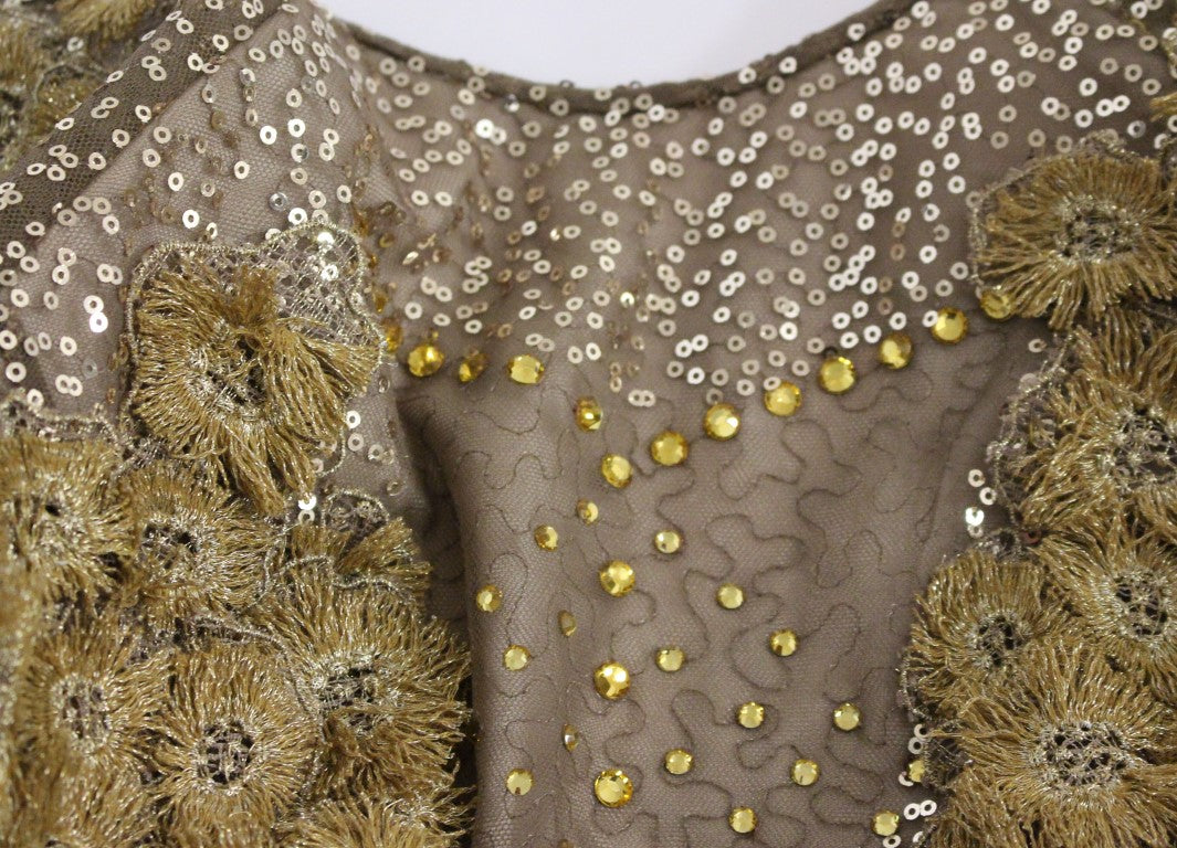Lanre Da Silva Ajayi GOLD Long Lace Maxi Crystal Dress Lanre Da Silva Ajayi