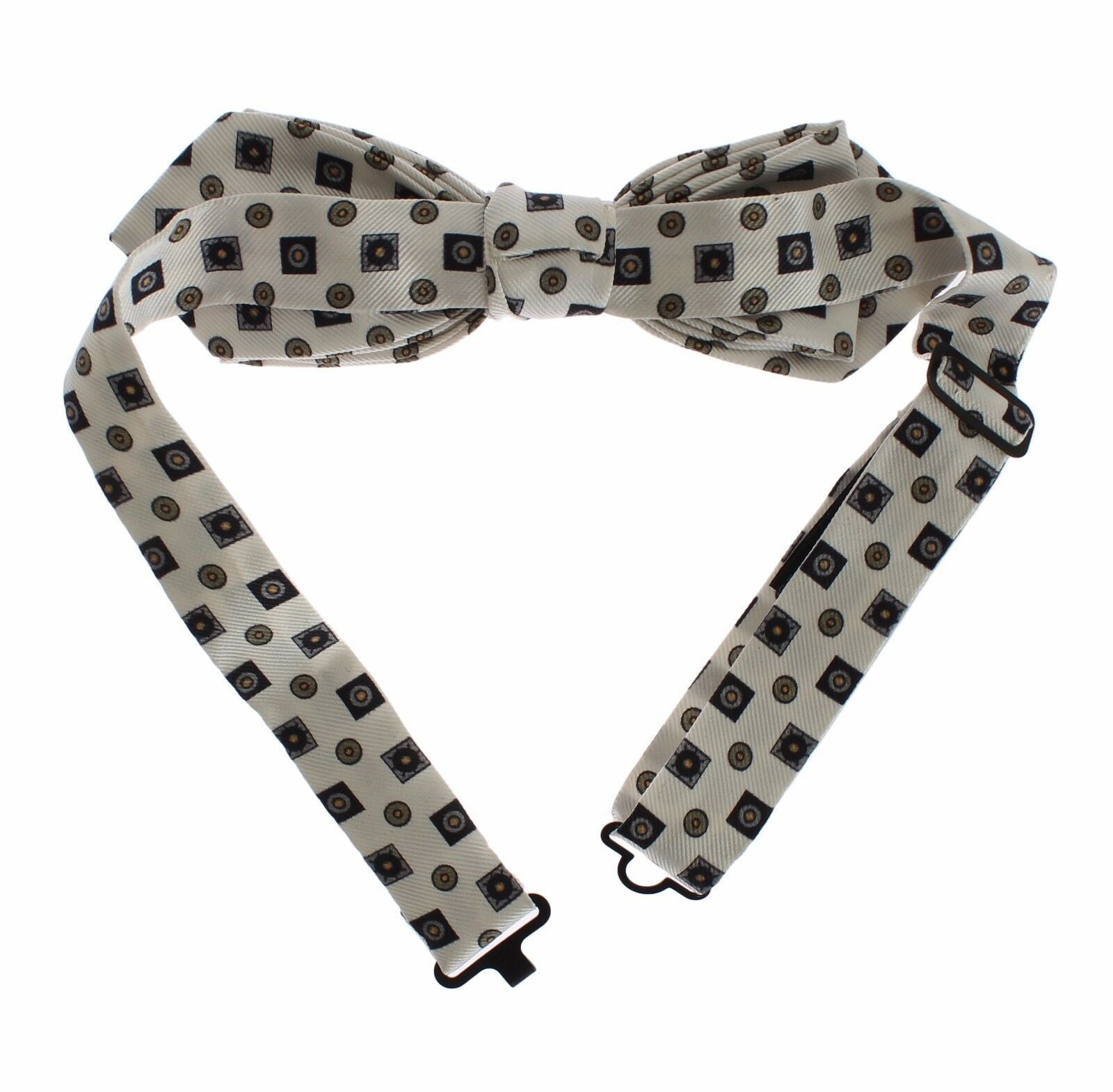 Dolce & Gabbana White Silk Bowtie Leather Men Belt Gift Box Dolce & Gabbana