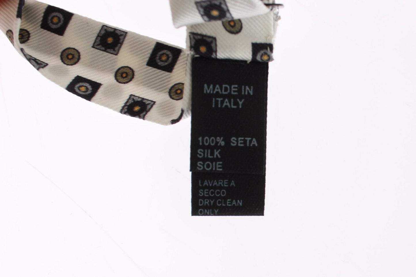 Dolce & Gabbana White Silk Bowtie Leather Men Belt Gift Box Dolce & Gabbana