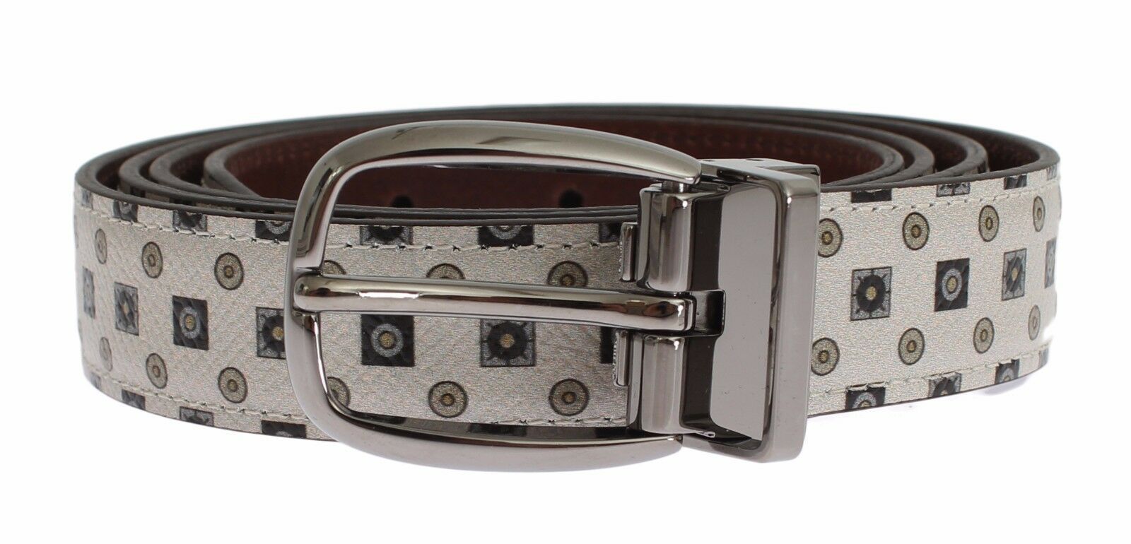 Dolce & Gabbana White Silk Bowtie Leather Men Belt Gift Box Dolce & Gabbana