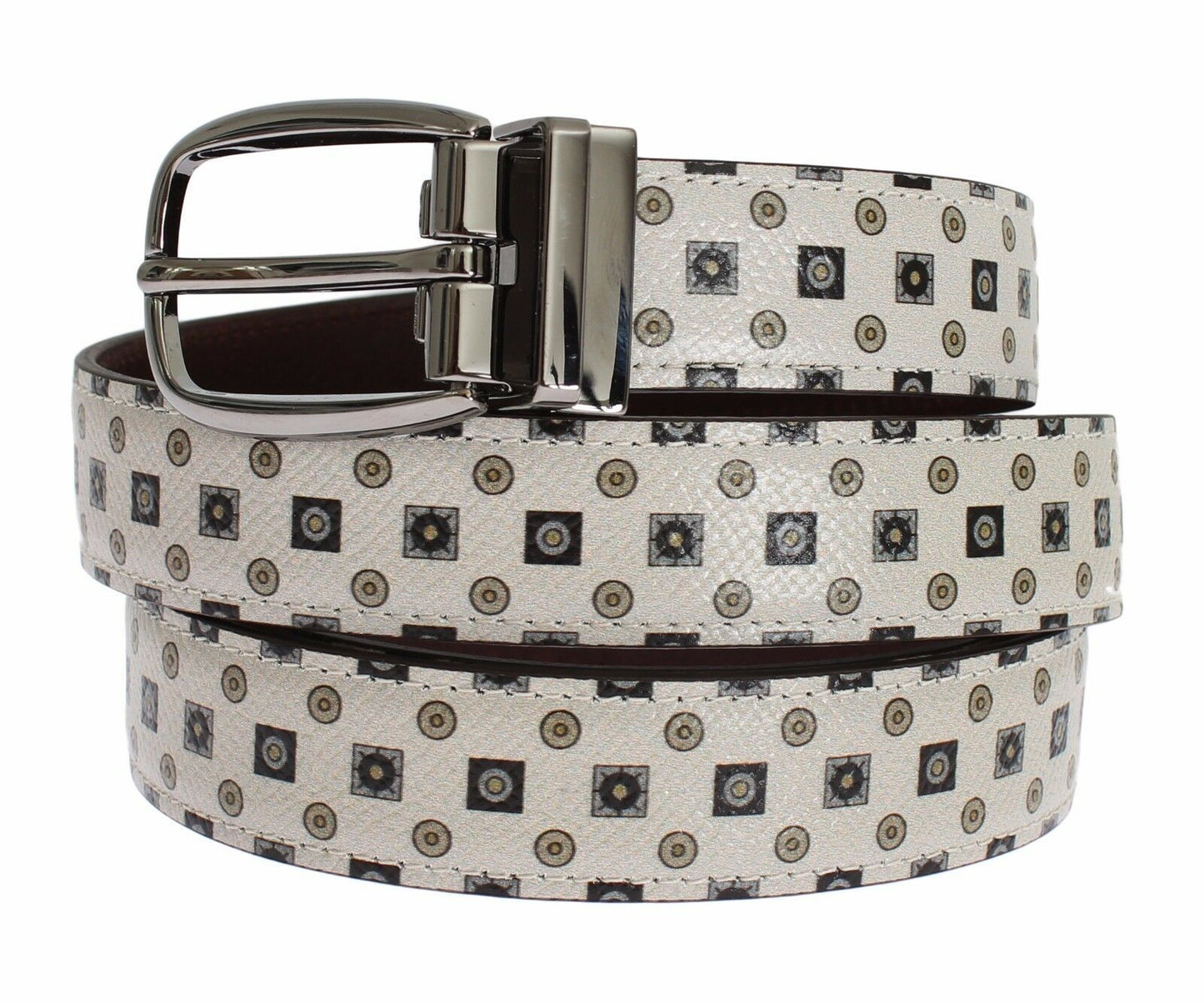 Dolce & Gabbana White Silk Bowtie Leather Men Belt Gift Box Dolce & Gabbana