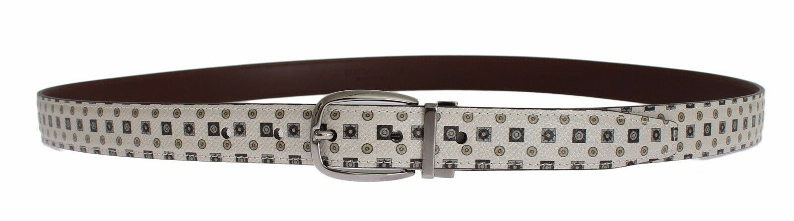 Dolce & Gabbana White Silk Bowtie Leather Men Belt Gift Box Dolce & Gabbana