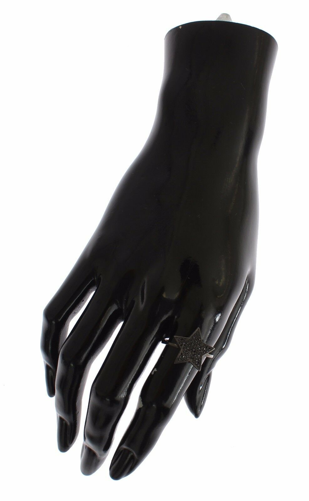 Nialaya Black CZ Star 925 Silver Womens Ring Nialaya