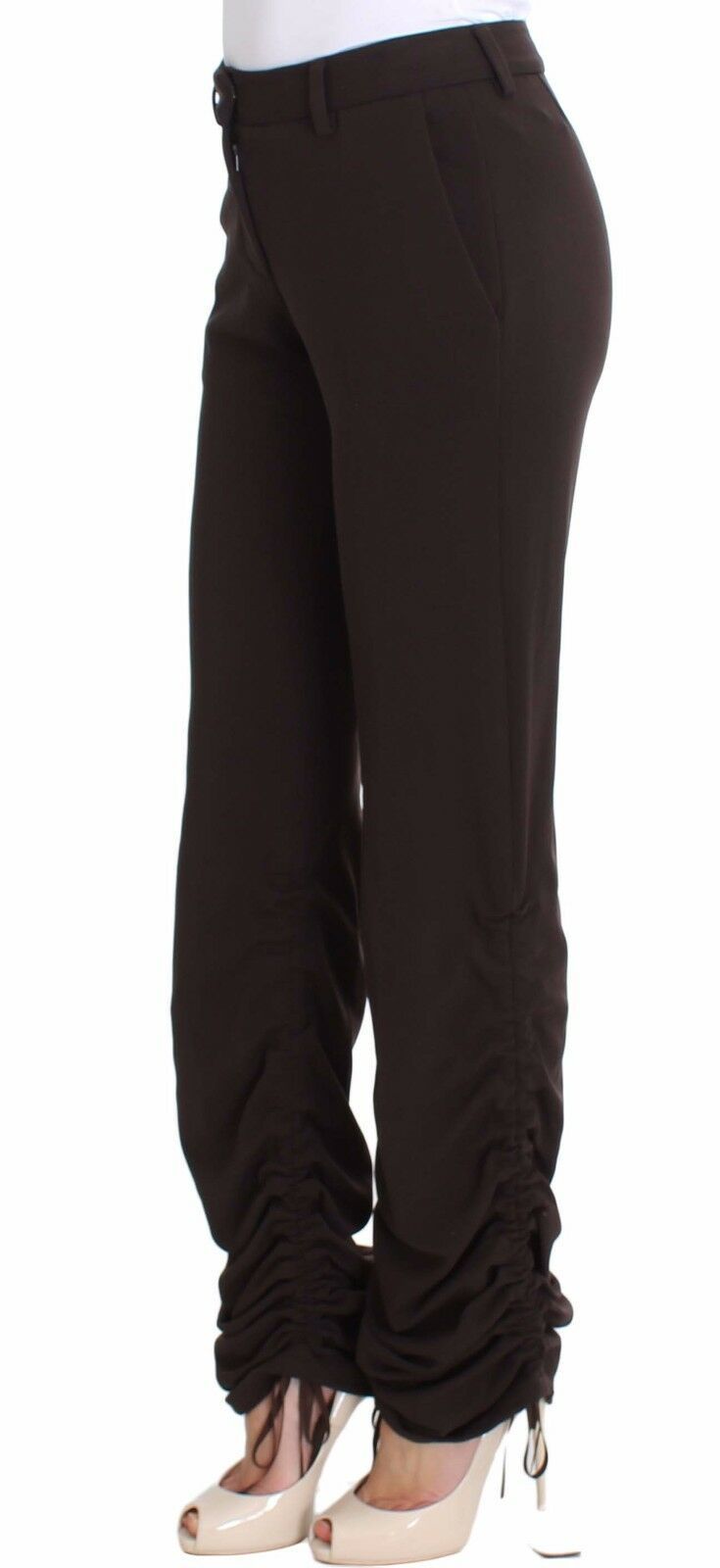 Ermanno Scervino Brown Stretch Casual Trousers Pants Ermanno Scervino