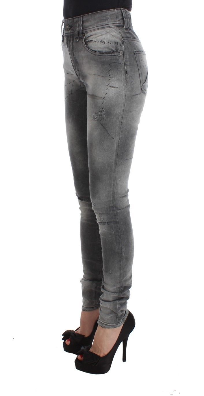 John Galliano Gray Wash Cotton Blend Slim Fit Denim Jeans Pants John Galliano