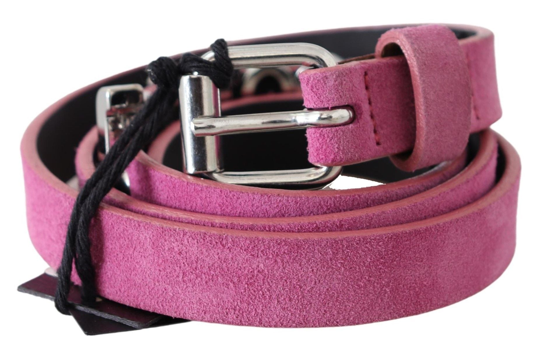 Just Cavalli Pink Silver Chrome Metal Buckle Waist Belt Just Cavalli