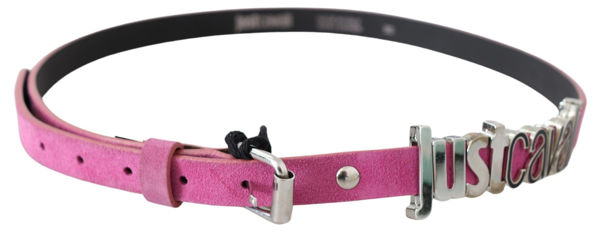 Just Cavalli Pink Silver Chrome Metal Buckle Waist Belt Just Cavalli