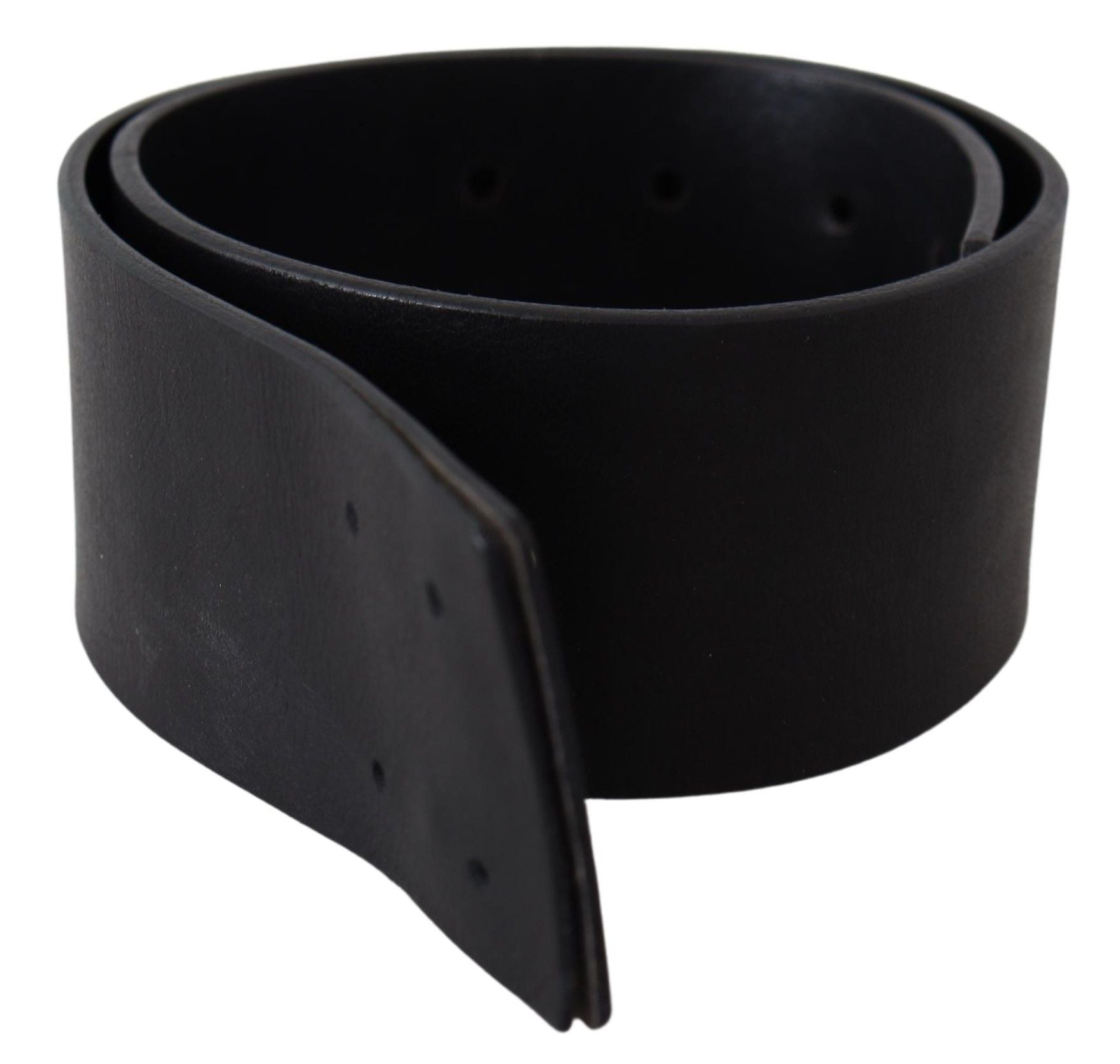 GF Ferre Black Genuine Leather Wide Logo Waist Belt GF Ferre