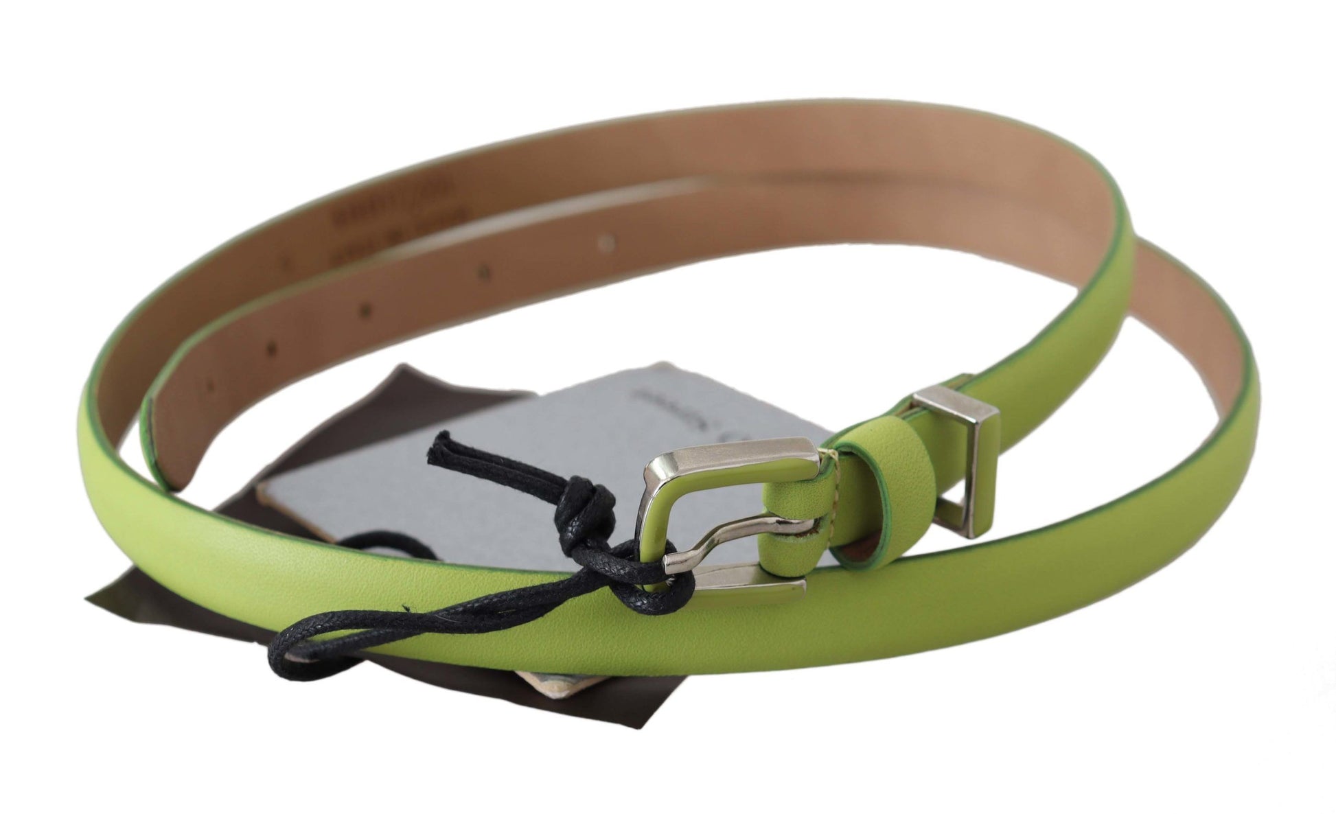 Scervino Street Green Leather Chartreuse Silver Green Buckle Belt Scervino Street