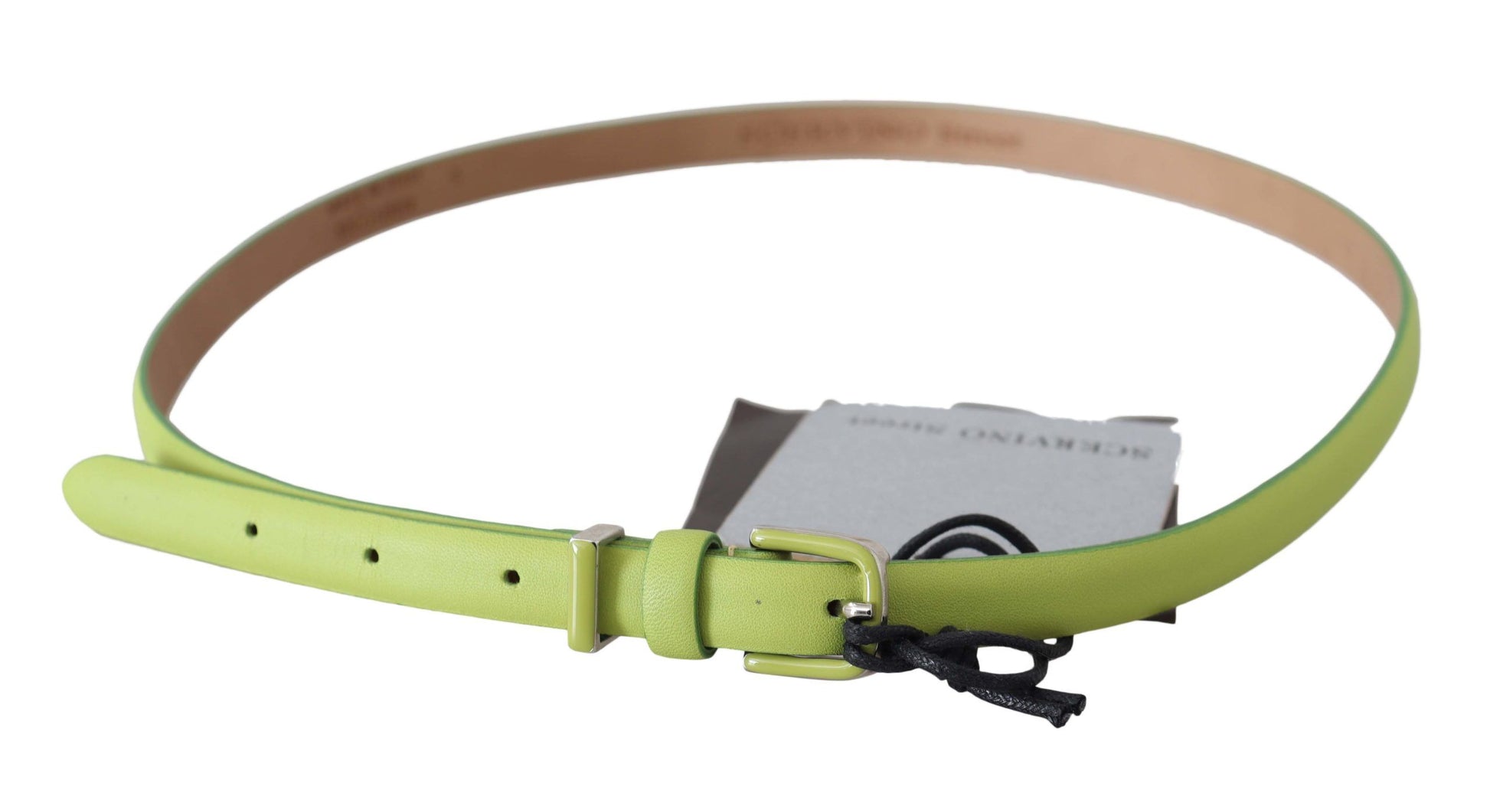 Scervino Street Green Leather Chartreuse Silver Green Buckle Belt Scervino Street