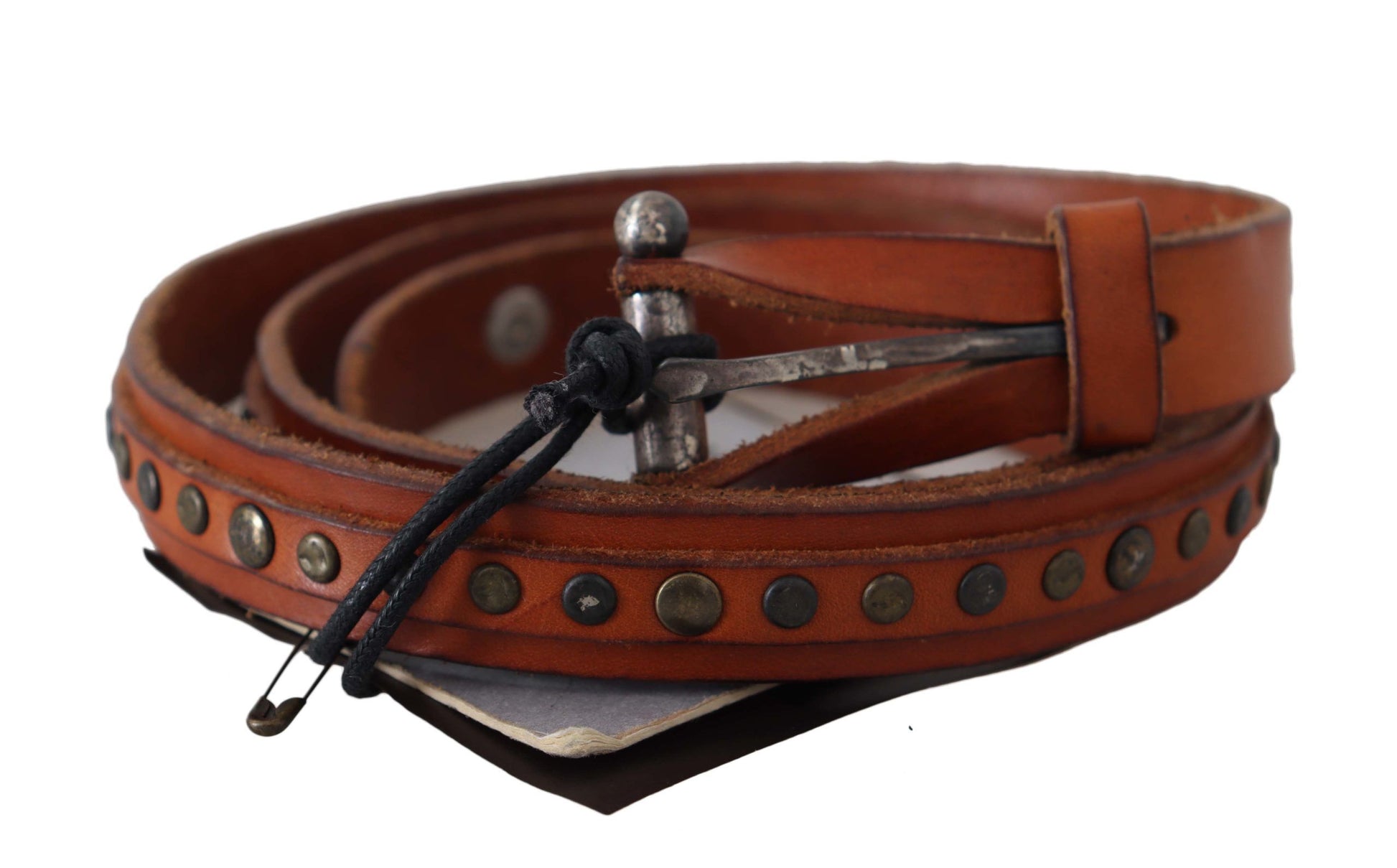 Scervino Street Brown Genuine Leather Rustic Silver Buckle Belt Scervino Street