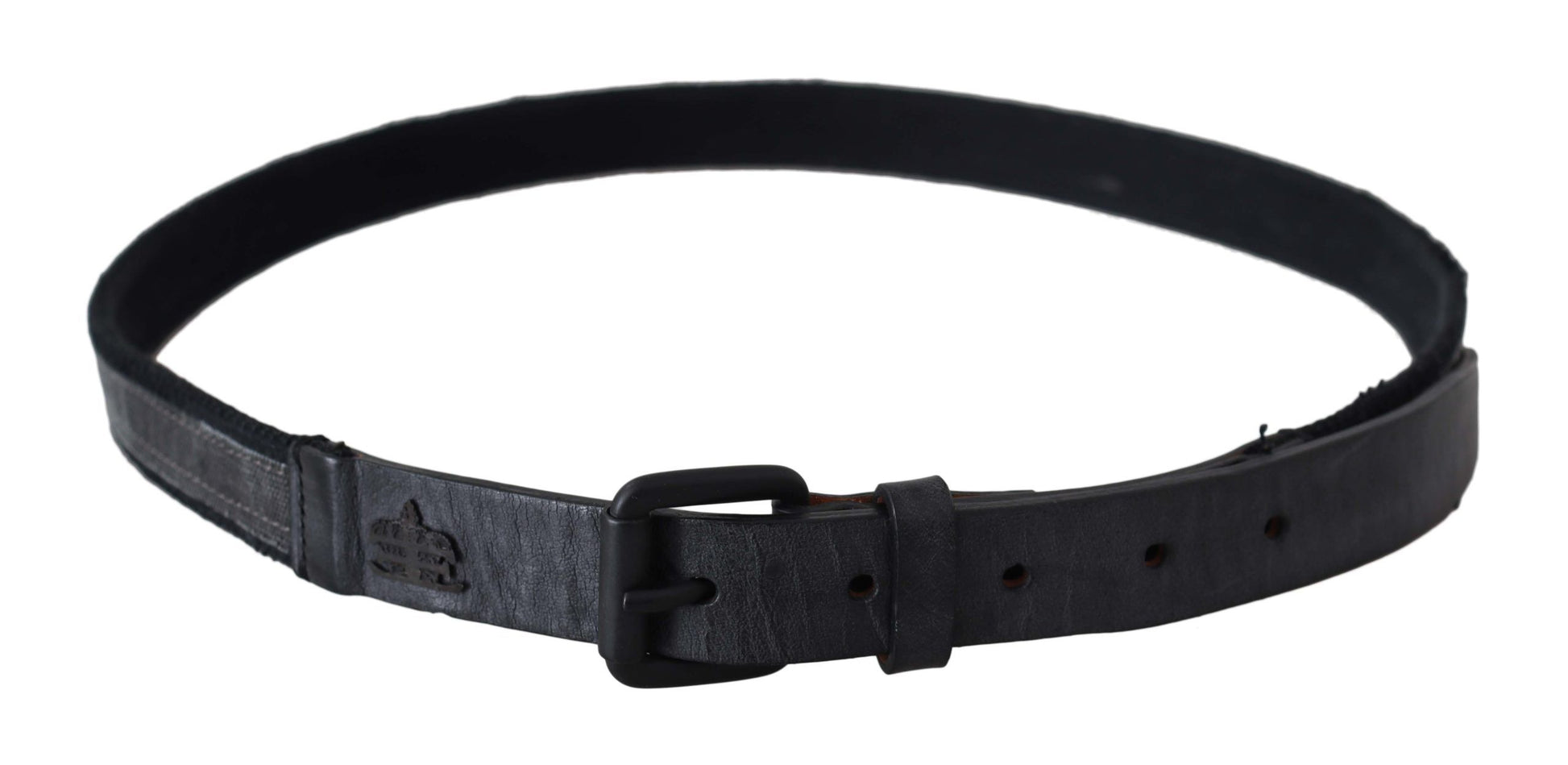 Ermanno Scervino Black Leather Logo Buckle Waist Ermanno Scervino