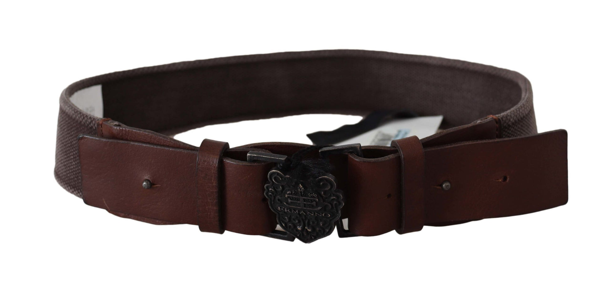 Ermanno Scervino Dark Brown Leather Wide Buckle Waist Belt Ermanno Scervino