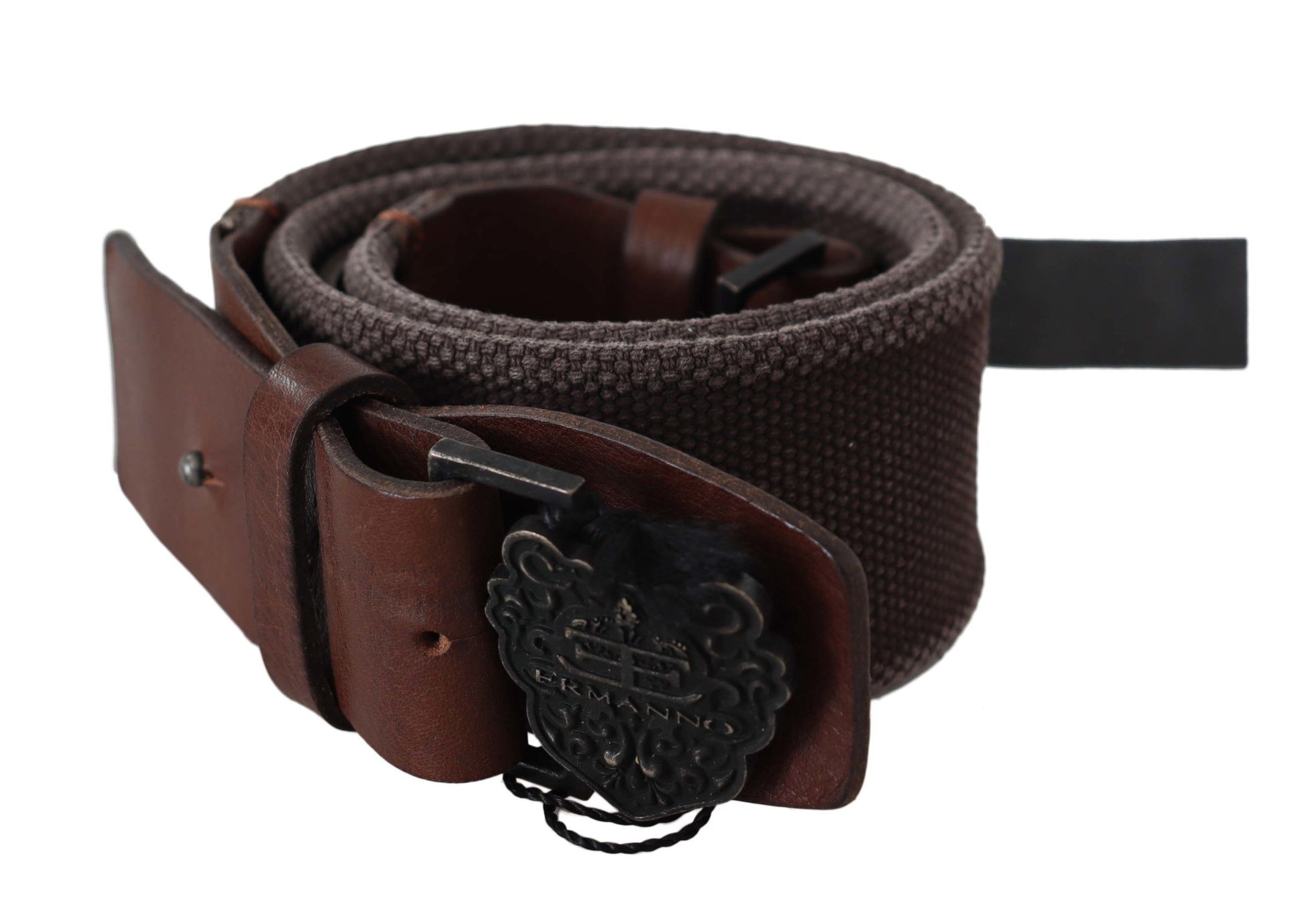 Ermanno Scervino Dark Brown Leather Wide Buckle Waist Belt Ermanno Scervino