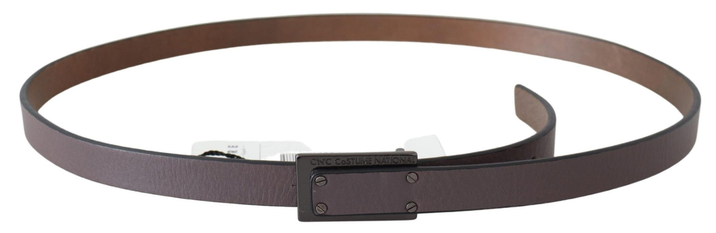 Costume National Brown Leather Tactical Logo Buckle Dark Costume National