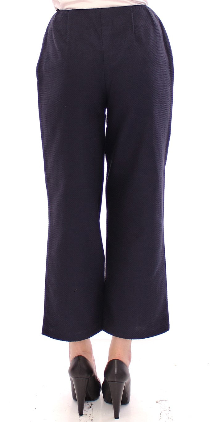 Andrea Incontri Blue Cropped Cotton Pants Andrea Incontri