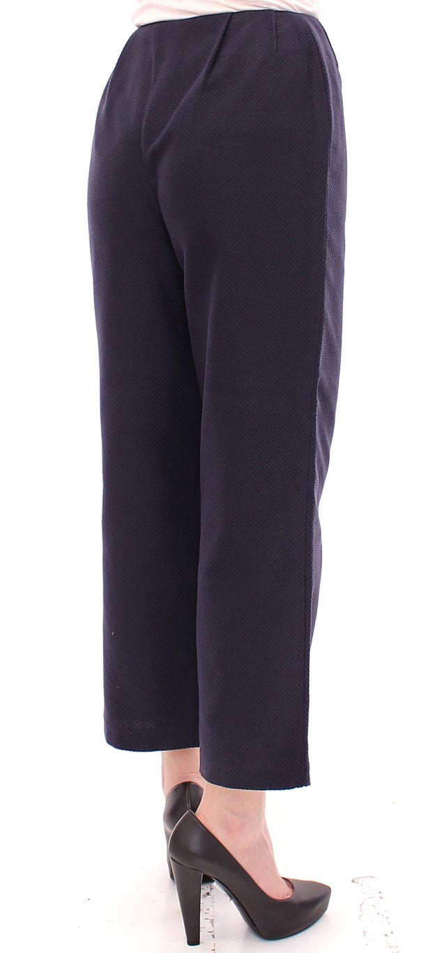 Andrea Incontri Blue Cropped Cotton Pants Andrea Incontri