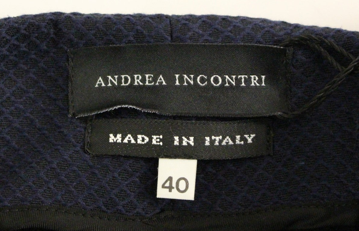 Andrea Incontri Blue Cropped Cotton Pants Andrea Incontri