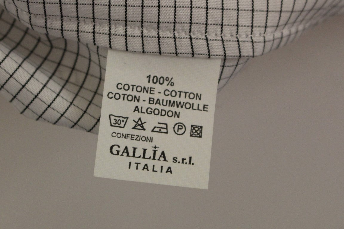 Andrea Incontri White Cotton Checkered Stretch Skirt Andrea Incontri