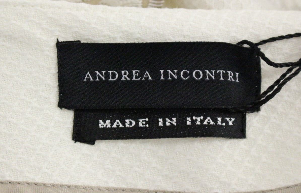 Andrea Incontri White Cotton Floral Embroidery Skirt Andrea Incontri