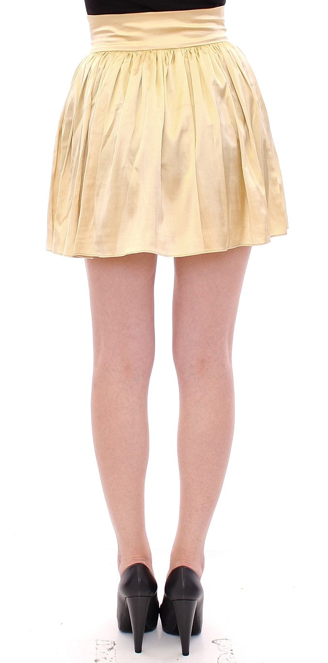 Andrea Incontri Beige Floral Embroidery Mini Skirt Andrea Incontri